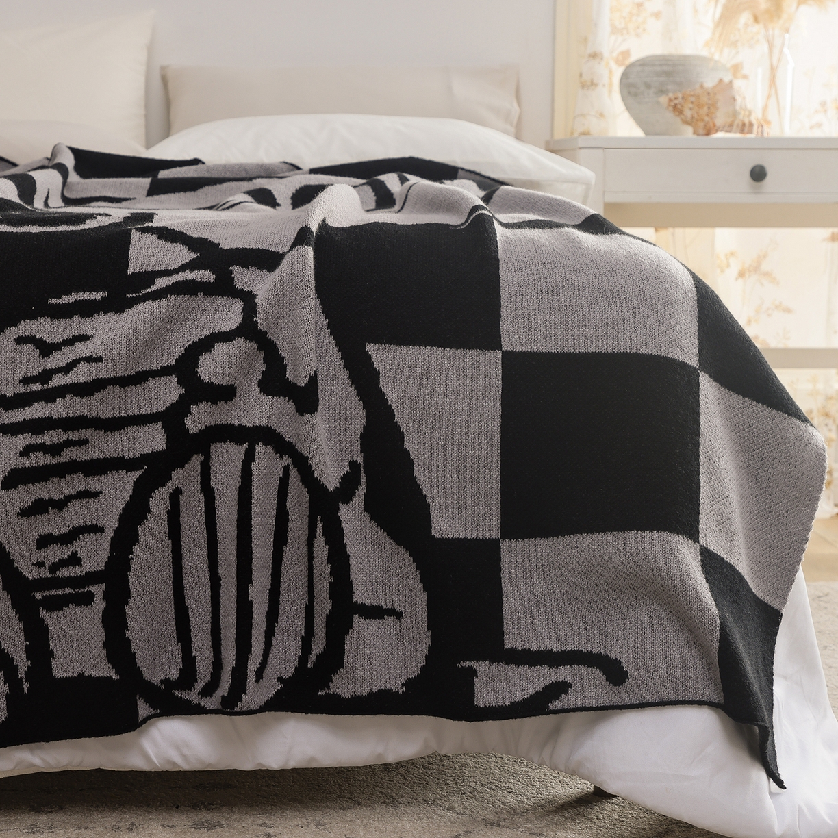 91家纺网 家纺一手货源 找家纺 苏艺针织史努比SNOOPY正版授权独家针织毯儿童毯披肩多功能盖毯礼物终端控价 史努比-织梦