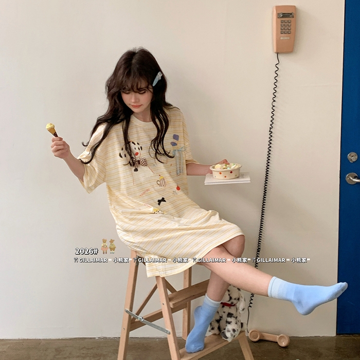 （总）妍景家居生活馆 2026新款睡裙-板凳小狗T