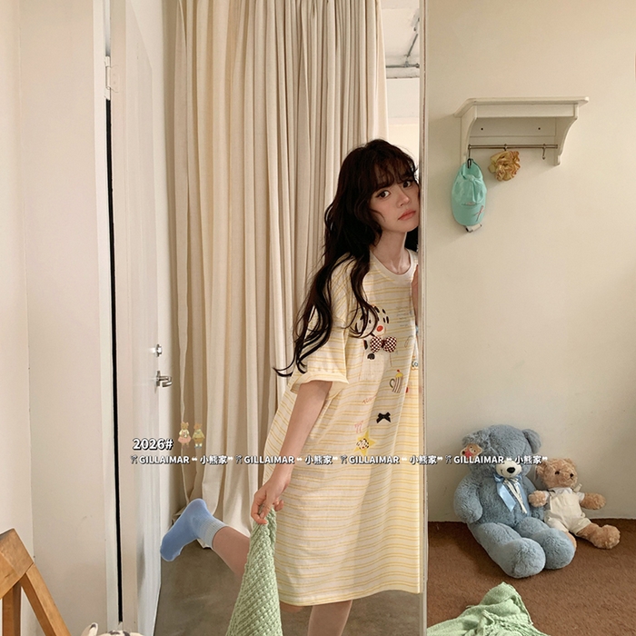 91家纺网 家纺一手货源 找家纺 （总）妍景家居生活馆 2026新款睡裙-板凳小狗T