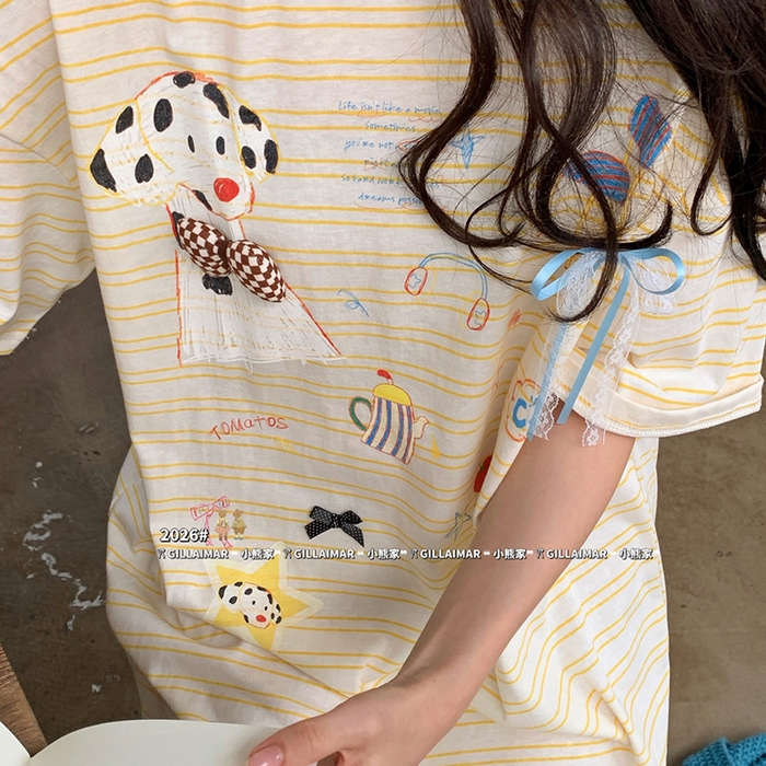 91家纺网 家纺一手货源 找家纺 （总）妍景家居生活馆 2026新款睡裙-板凳小狗T