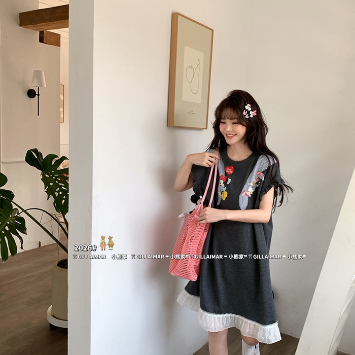 91家纺网 家纺一手货源 找家纺 妍景家居生活馆 2026新款睡裙-黛丝米妮T 深灰色