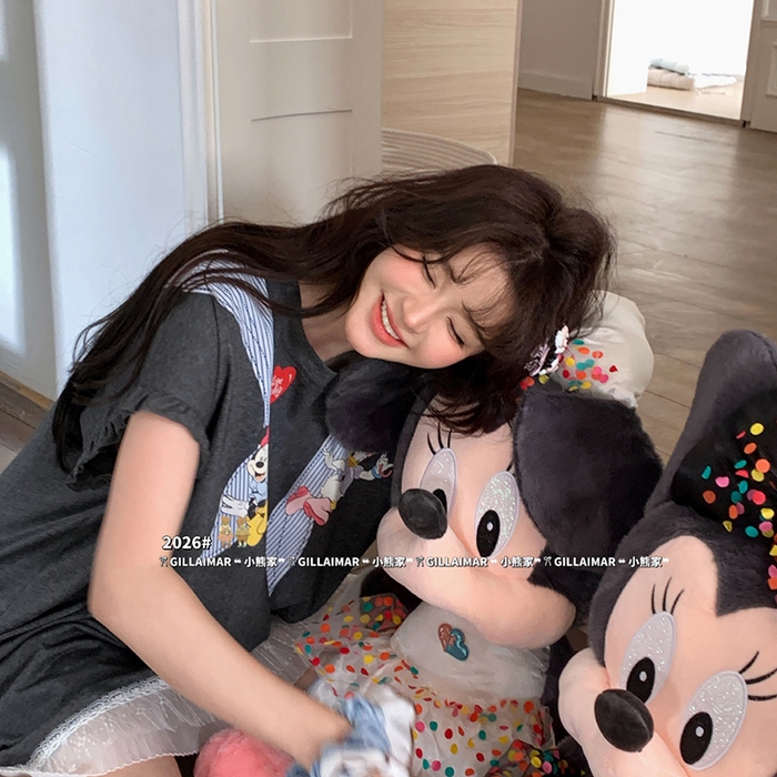 91家纺网 家纺一手货源 找家纺 妍景家居生活馆 2026新款睡裙-黛丝米妮T 深灰色