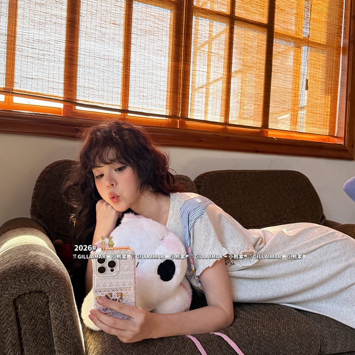 91家纺网 家纺一手货源 找家纺 妍景家居生活馆 2026新款睡裙-黛丝米妮T 浅灰色