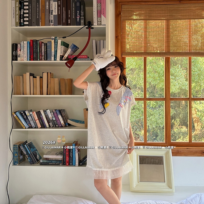 91家纺网 家纺一手货源 找家纺 妍景家居生活馆 2026新款睡裙-黛丝米妮T 浅灰色