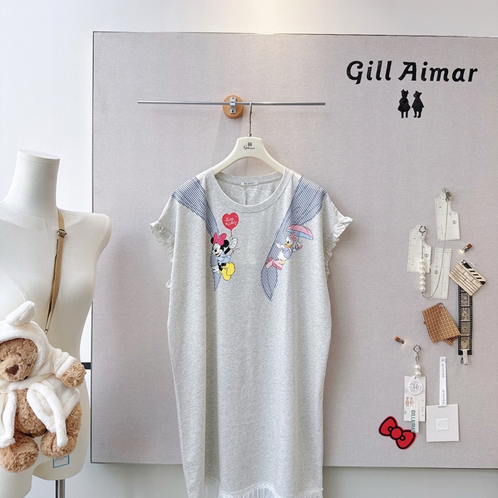 91家纺网 家纺一手货源 找家纺 妍景家居生活馆 2026新款睡裙-黛丝米妮T 浅灰色