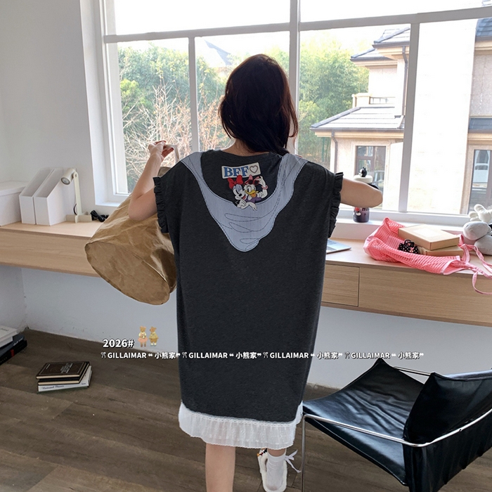 91家纺网 家纺一手货源 找家纺 妍景家居生活馆 2026新款睡裙-黛丝米妮T 深灰色