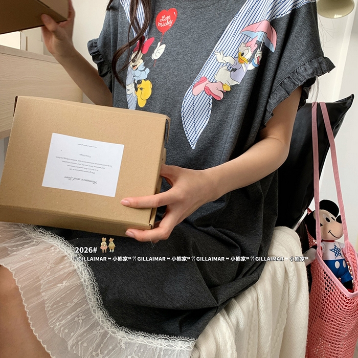 91家纺网 家纺一手货源 找家纺 妍景家居生活馆 2026新款睡裙-黛丝米妮T 深灰色