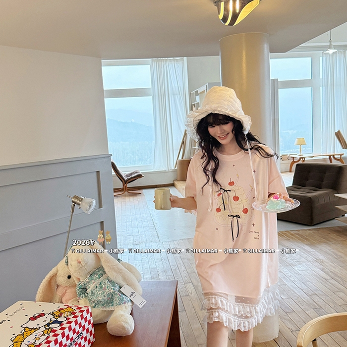 91家纺网 家纺一手货源 找家纺 （总）妍景家居生活馆 2026新款睡裙-蕾丝蛋糕T