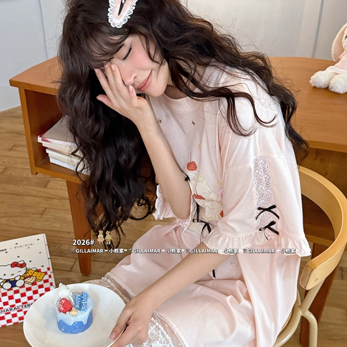 91家纺网 家纺一手货源 找家纺 （总）妍景家居生活馆 2026新款睡裙-蕾丝蛋糕T