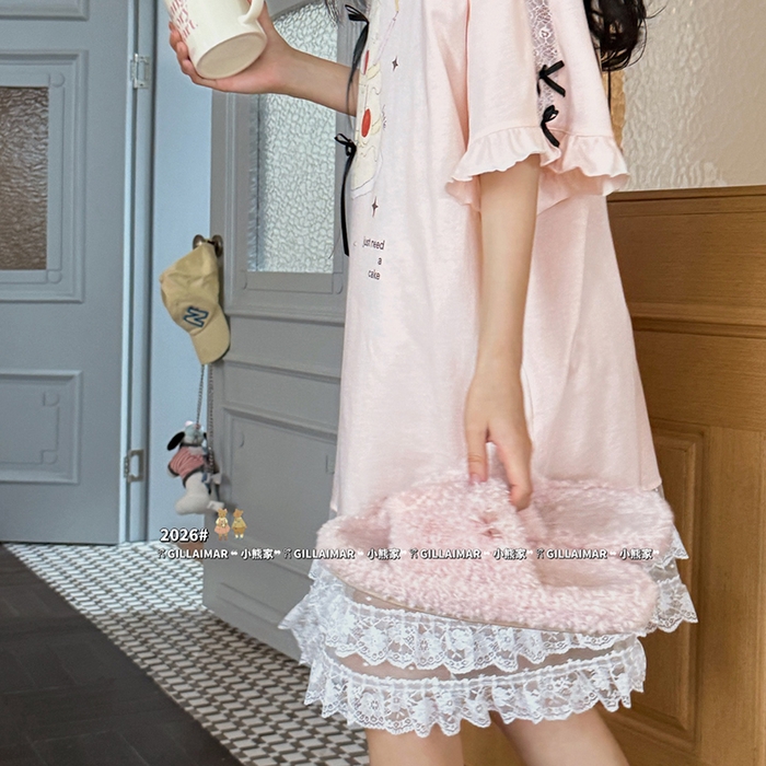 91家纺网 家纺一手货源 找家纺 （总）妍景家居生活馆 2026新款睡裙-蕾丝蛋糕T