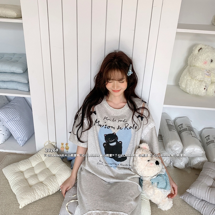 91家纺网 家纺一手货源 找家纺 （总）妍景家居生活馆 2026新款睡裙-猫布布T