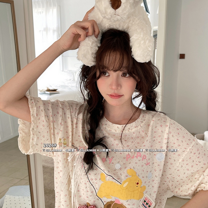 91家纺网 家纺一手货源 找家纺 （总）妍景家居生活馆 2026新款睡裙-散步T