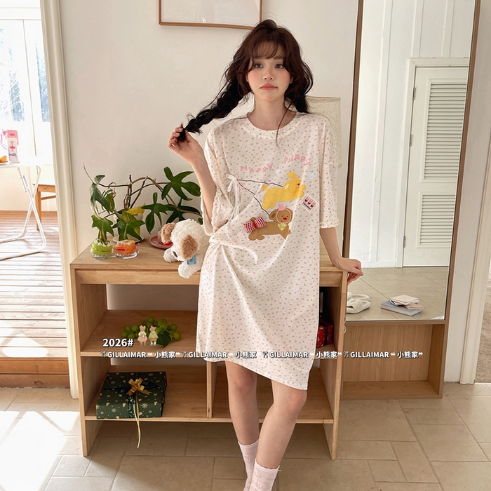 91家纺网 家纺一手货源 找家纺 （总）妍景家居生活馆 2026新款睡裙-散步T