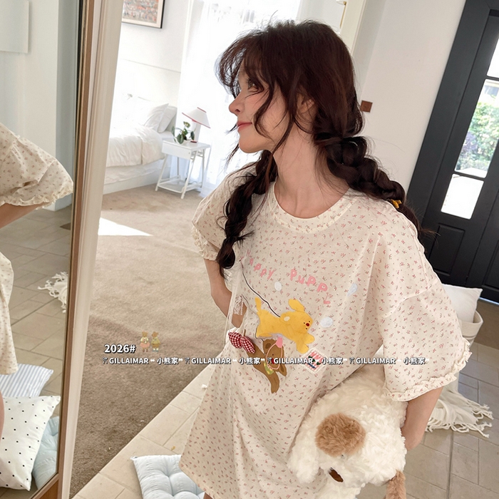 91家纺网 家纺一手货源 找家纺 （总）妍景家居生活馆 2026新款睡裙-散步T