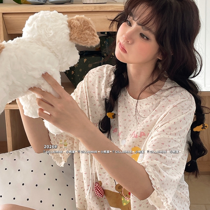 91家纺网 家纺一手货源 找家纺 妍景家居生活馆 2026新款睡裙-散步T 米黄