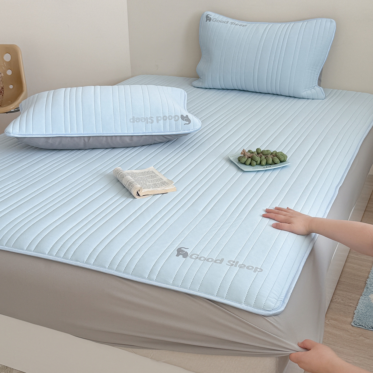 91家纺网 家纺一手货源 找家纺 （总）TT.one 塔塔家居 2026新款A类自然凉感简约深睡眠清新小象夏日凉感垫