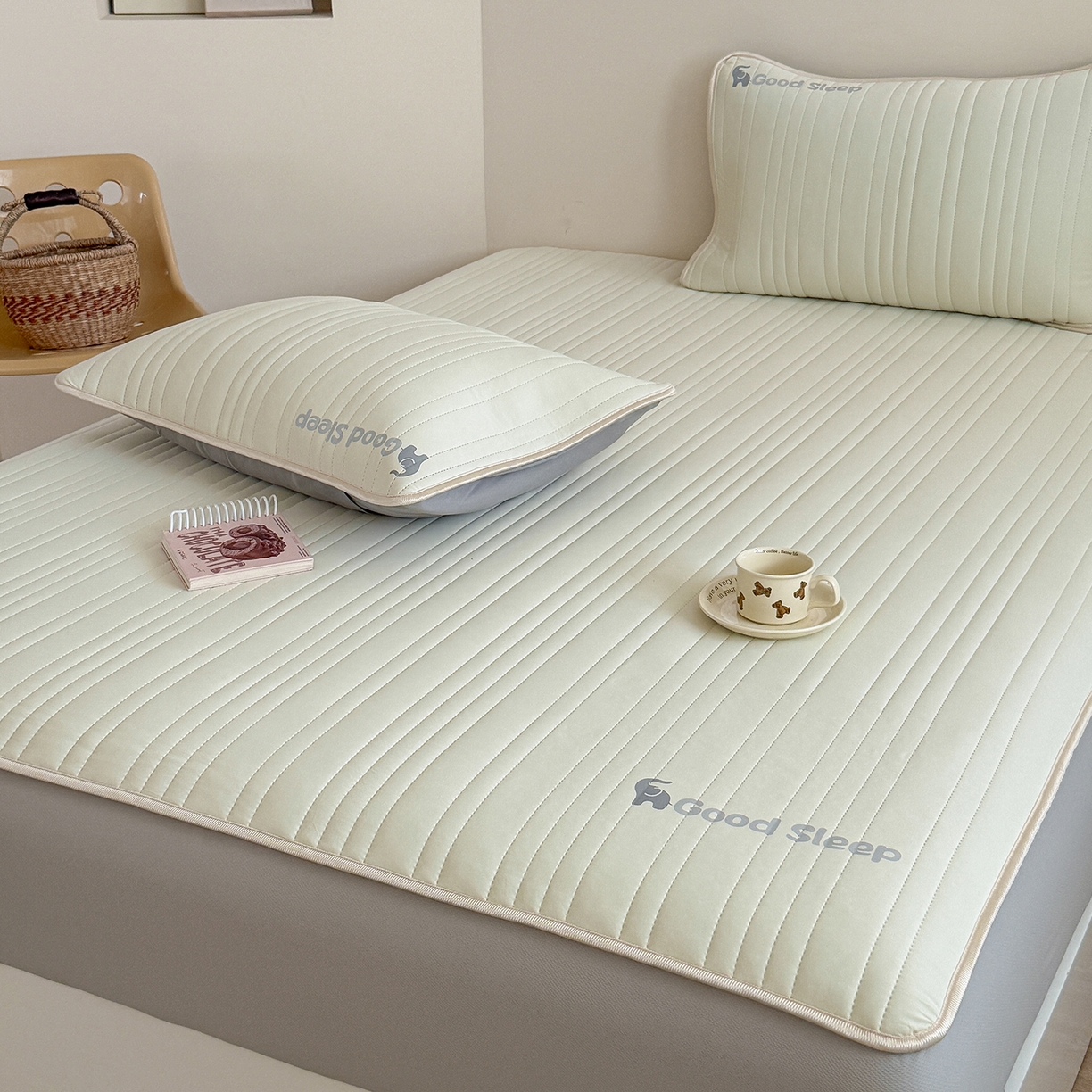 91家纺网 家纺一手货源 找家纺 （总）TT.one 塔塔家居 2026新款A类自然凉感简约深睡眠清新小象夏日凉感垫