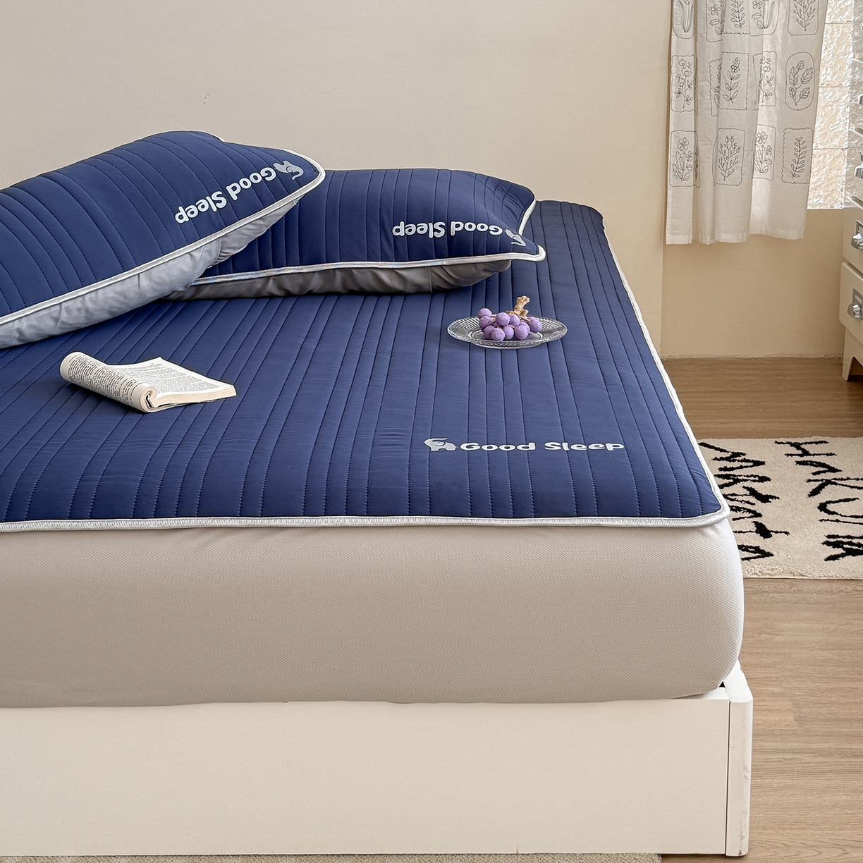 91家纺网 家纺一手货源 找家纺 TT.one 塔塔家居 2026新款A类自然凉感简约深睡眠清新小象夏日凉感垫 小象-宝石蓝