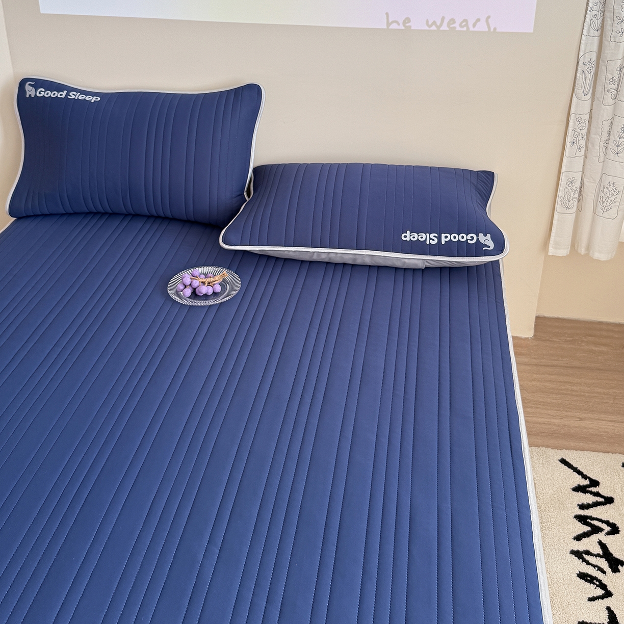 91家纺网 家纺一手货源 找家纺 TT.one 塔塔家居 2026新款A类自然凉感简约深睡眠清新小象夏日凉感垫 小象-宝石蓝