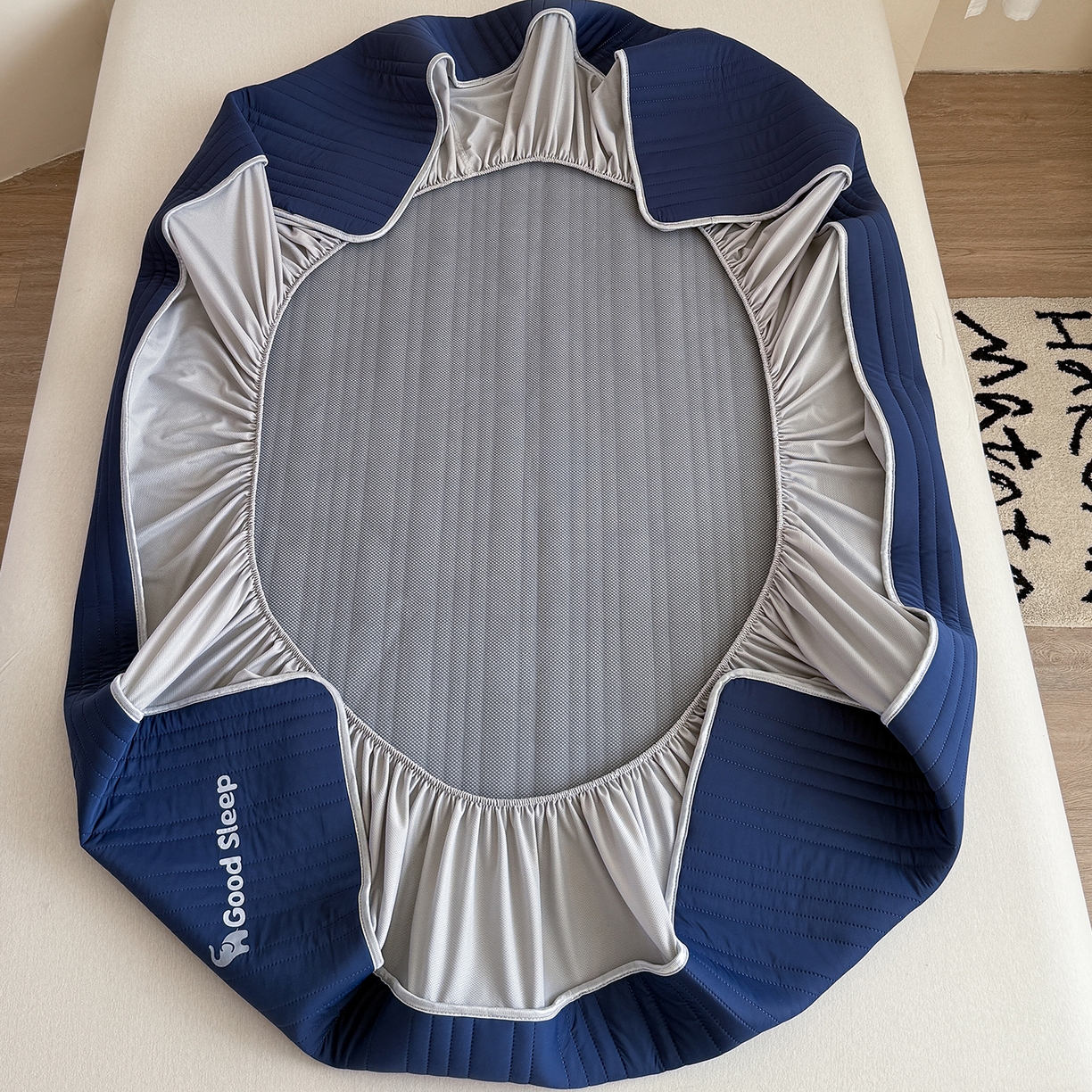 91家纺网 家纺一手货源 找家纺 TT.one 塔塔家居 2026新款A类自然凉感简约深睡眠清新小象夏日凉感垫 小象-宝石蓝