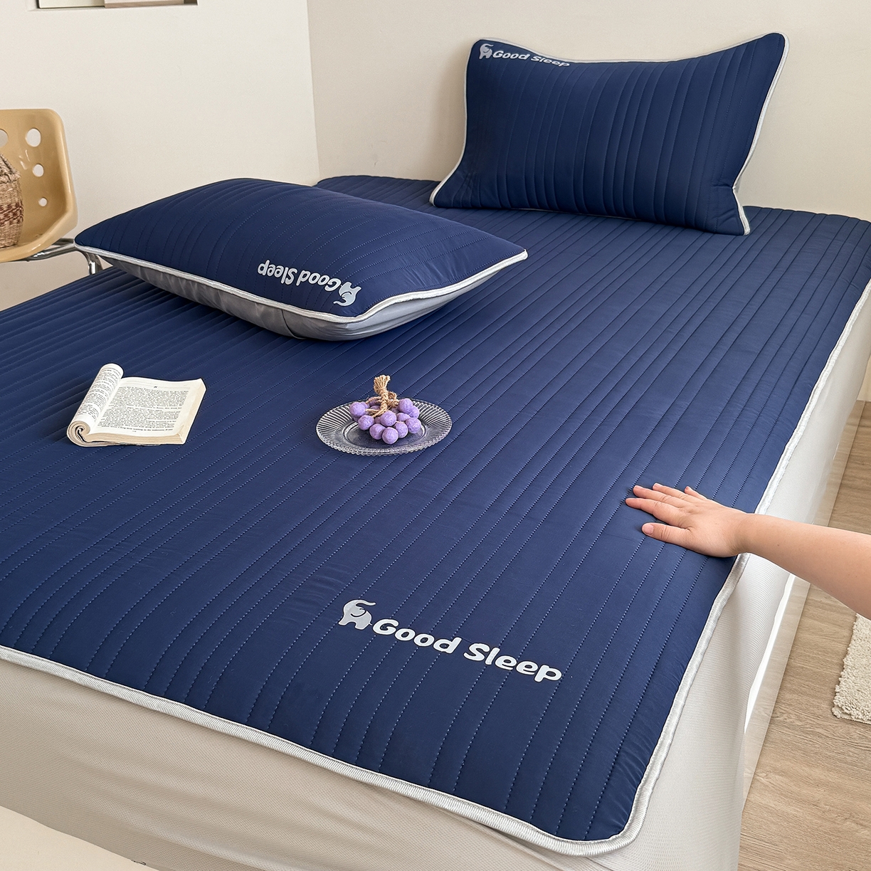 TT.one 塔塔家居 2026新款A类自然凉感简约深睡眠清新小象夏日凉感垫 小象-宝石蓝