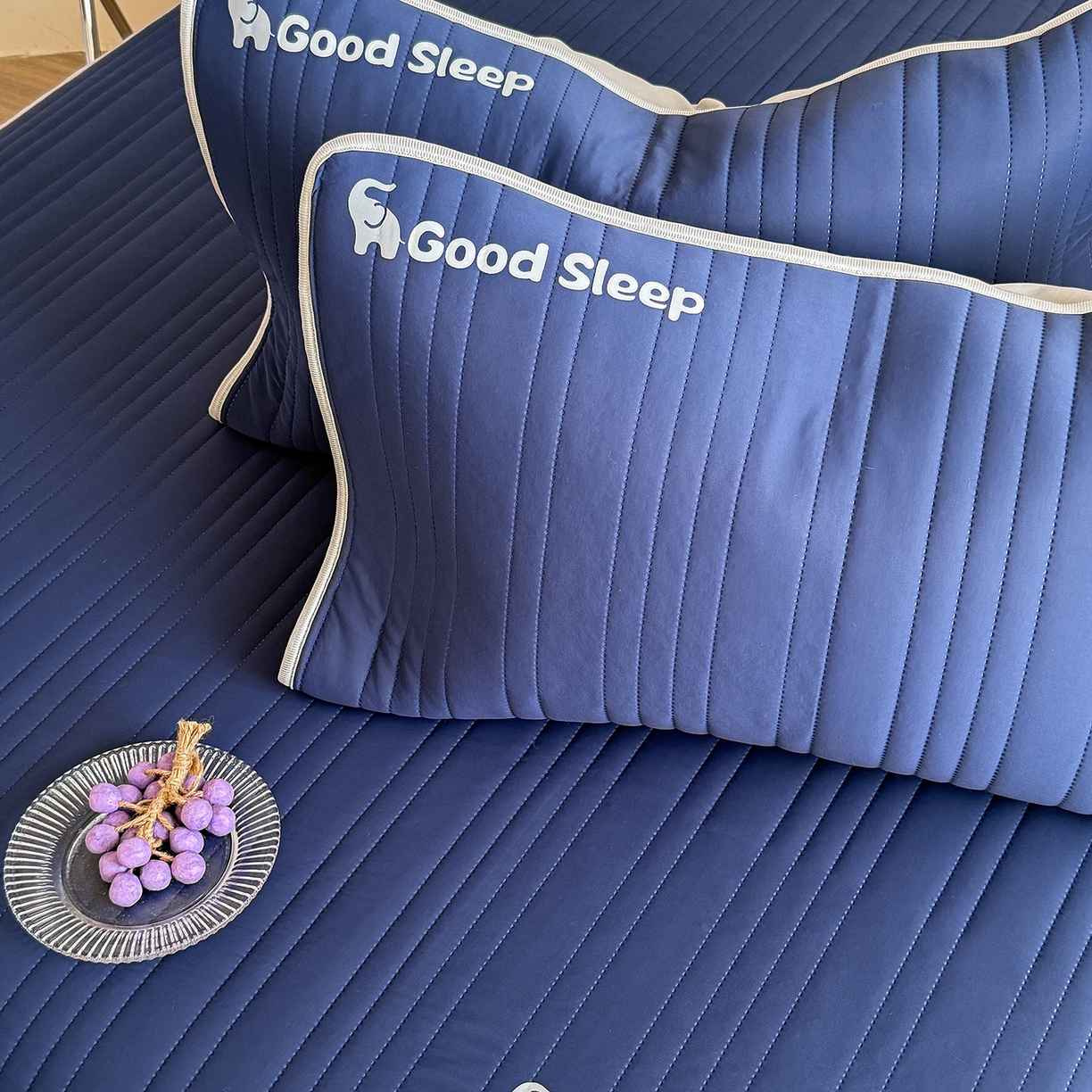 91家纺网 家纺一手货源 找家纺 TT.one 塔塔家居 2026新款A类自然凉感简约深睡眠清新小象夏日凉感垫 小象-宝石蓝