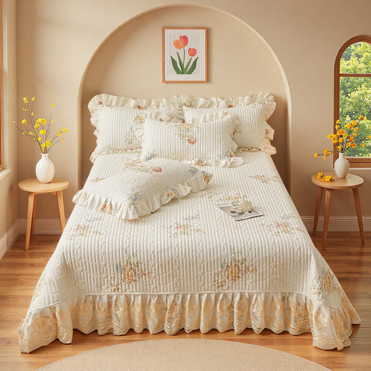 91家纺网 家纺一手货源 找家纺 （总）宜凡家纺 2026新款全棉数码印花床盖三件套③号系列