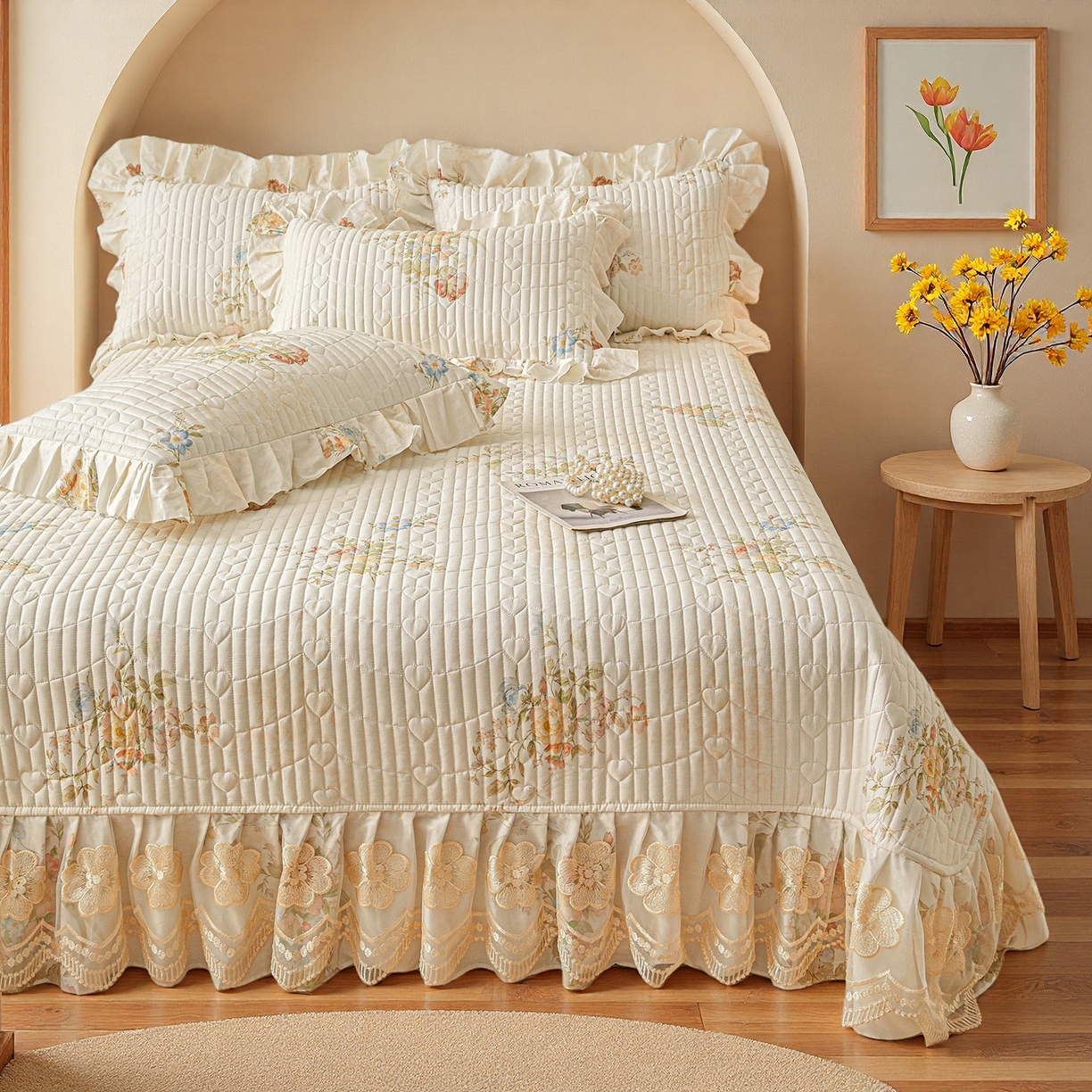 91家纺网 家纺一手货源 找家纺 （总）宜凡家纺 2026新款全棉数码印花床盖三件套③号系列