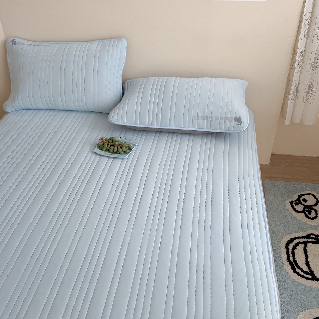 91家纺网 家纺一手货源 找家纺 TT.one 塔塔家居 2026新款A类自然凉感简约深睡眠清新小象夏日凉感垫 小象-海盐蓝