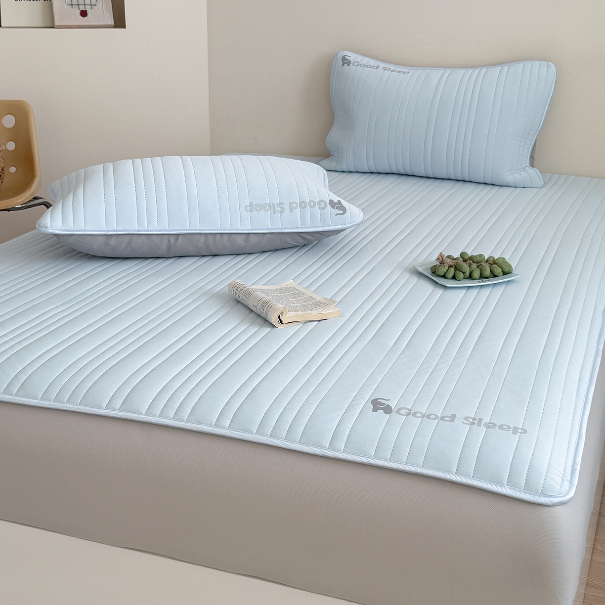 91家纺网 家纺一手货源 找家纺 TT.one 塔塔家居 2026新款A类自然凉感简约深睡眠清新小象夏日凉感垫 小象-海盐蓝