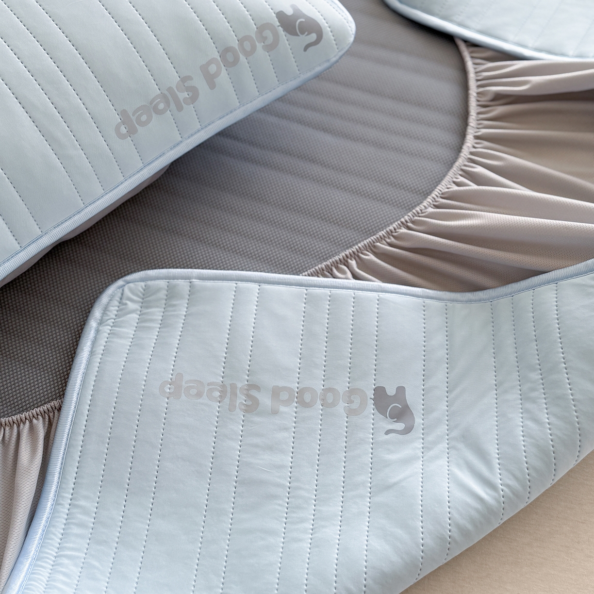 91家纺网 家纺一手货源 找家纺 TT.one 塔塔家居 2026新款A类自然凉感简约深睡眠清新小象夏日凉感垫 小象-海盐蓝