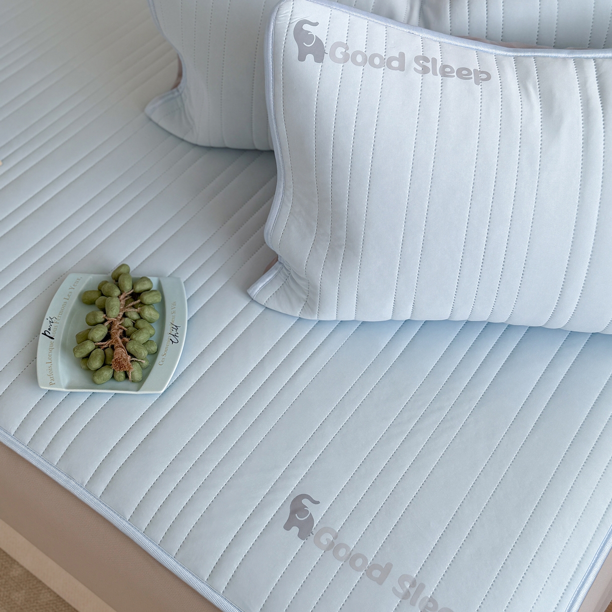 91家纺网 家纺一手货源 找家纺 TT.one 塔塔家居 2026新款A类自然凉感简约深睡眠清新小象夏日凉感垫 小象-海盐蓝