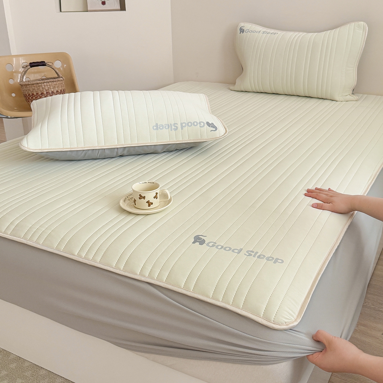 TT.one 塔塔家居 2026新款A类自然凉感简约深睡眠清新小象夏日凉感垫 小象-奶昔黄