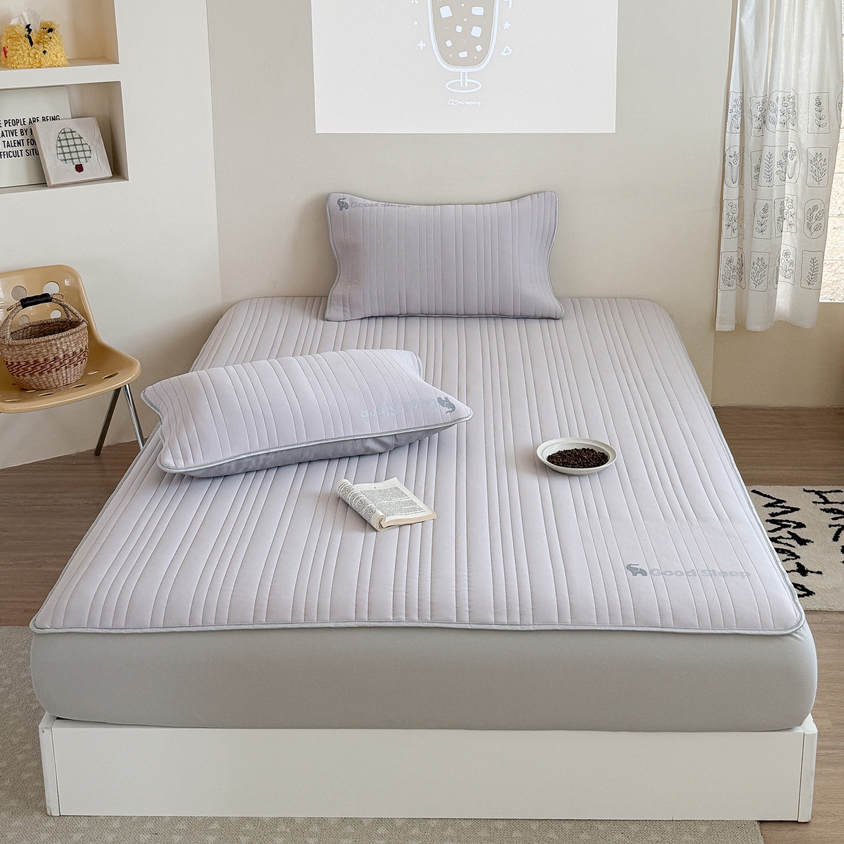 91家纺网 家纺一手货源 找家纺 TT.one 塔塔家居 2026新款A类自然凉感简约深睡眠清新小象夏日凉感垫 小象-摩卡灰