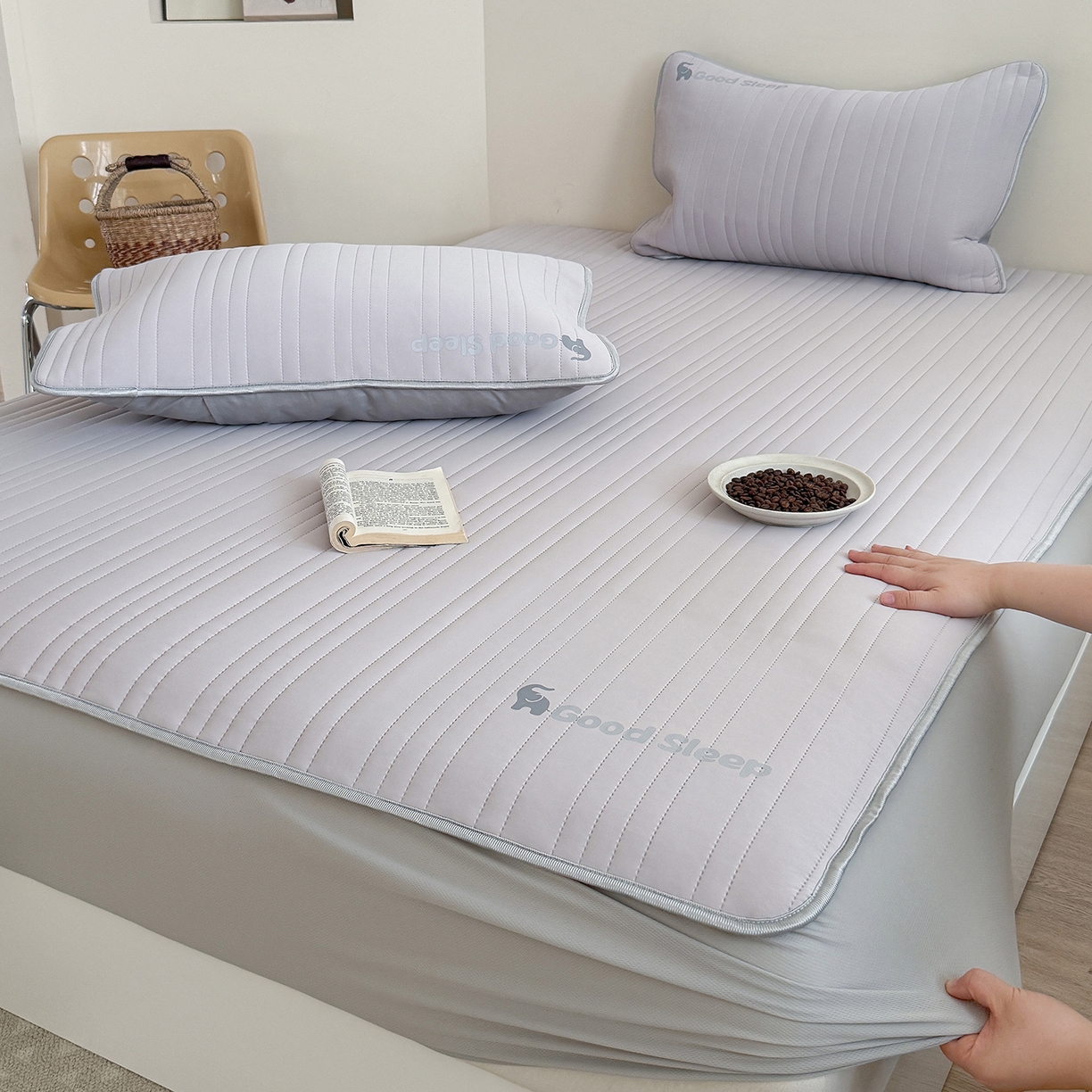 TT.one 塔塔家居 2026新款A类自然凉感简约深睡眠清新小象夏日凉感垫 小象-摩卡灰