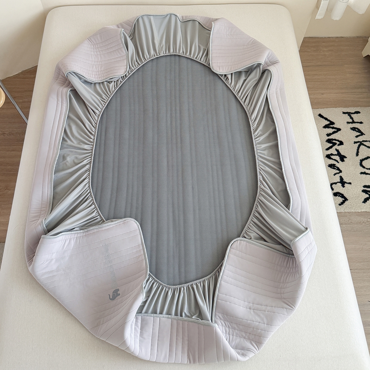 91家纺网 家纺一手货源 找家纺 TT.one 塔塔家居 2026新款A类自然凉感简约深睡眠清新小象夏日凉感垫 小象-摩卡灰