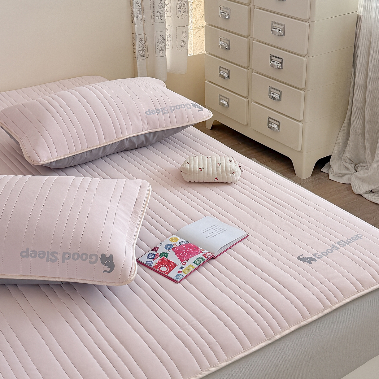 91家纺网 家纺一手货源 找家纺 TT.one 塔塔家居 2026新款A类自然凉感简约深睡眠清新小象夏日凉感垫 小象-少女粉