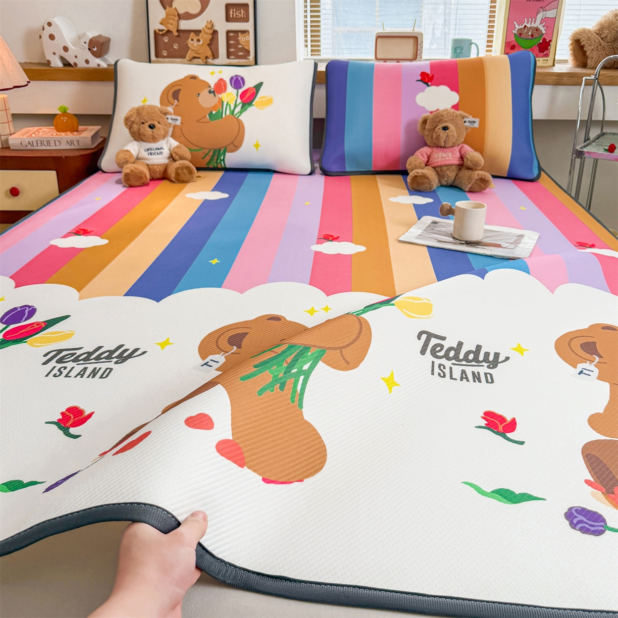 91家纺网 家纺一手货源 找家纺 （总）慕木家纺 2026春夏新款泰迪冰丝席系列凉席席子空调软席平席和床笠