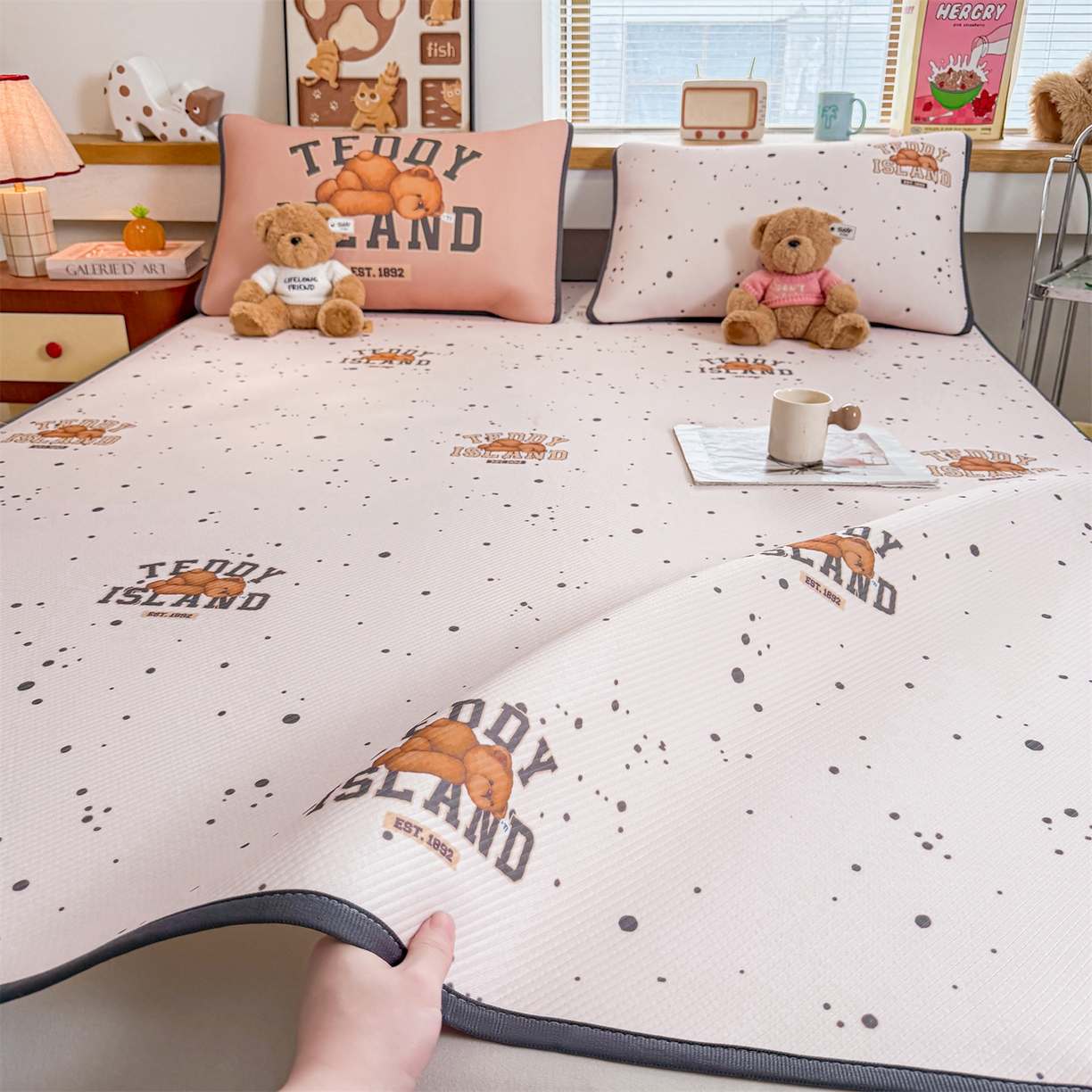 91家纺网 家纺一手货源 找家纺 （总）慕木家纺 2026春夏新款泰迪冰丝席系列凉席席子空调软席平席和床笠