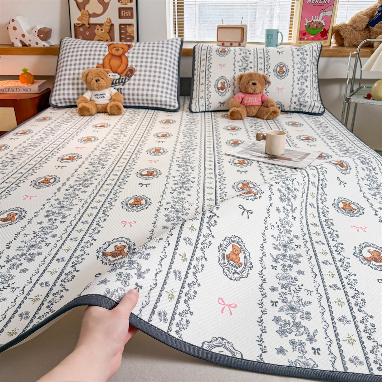 91家纺网 家纺一手货源 找家纺 （总）慕木家纺 2026春夏新款泰迪冰丝席系列凉席席子空调软席平席和床笠