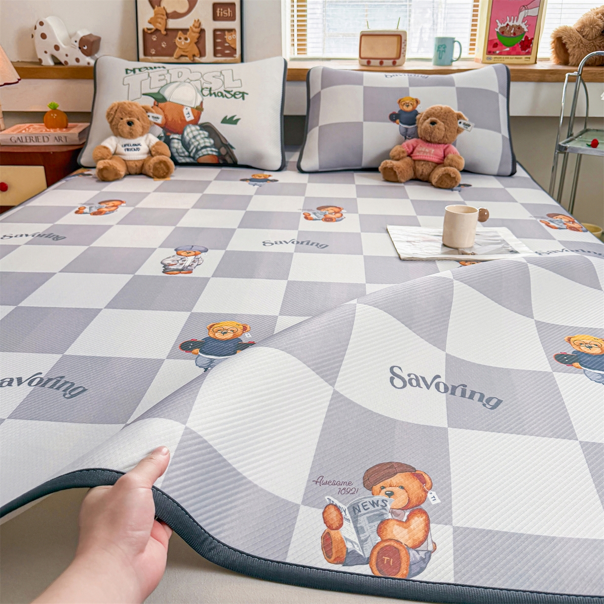 91家纺网 家纺一手货源 找家纺 （总）慕木家纺 2026春夏新款泰迪冰丝席系列凉席席子空调软席平席和床笠