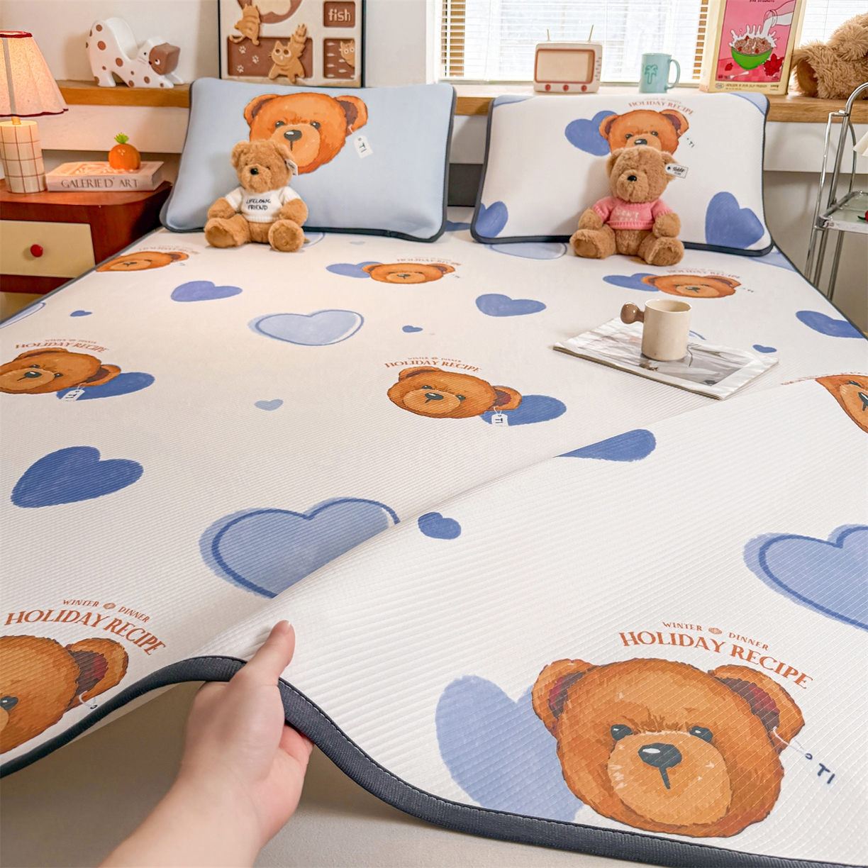 91家纺网 家纺一手货源 找家纺 （总）慕木家纺 2026春夏新款泰迪冰丝席系列凉席席子空调软席平席和床笠