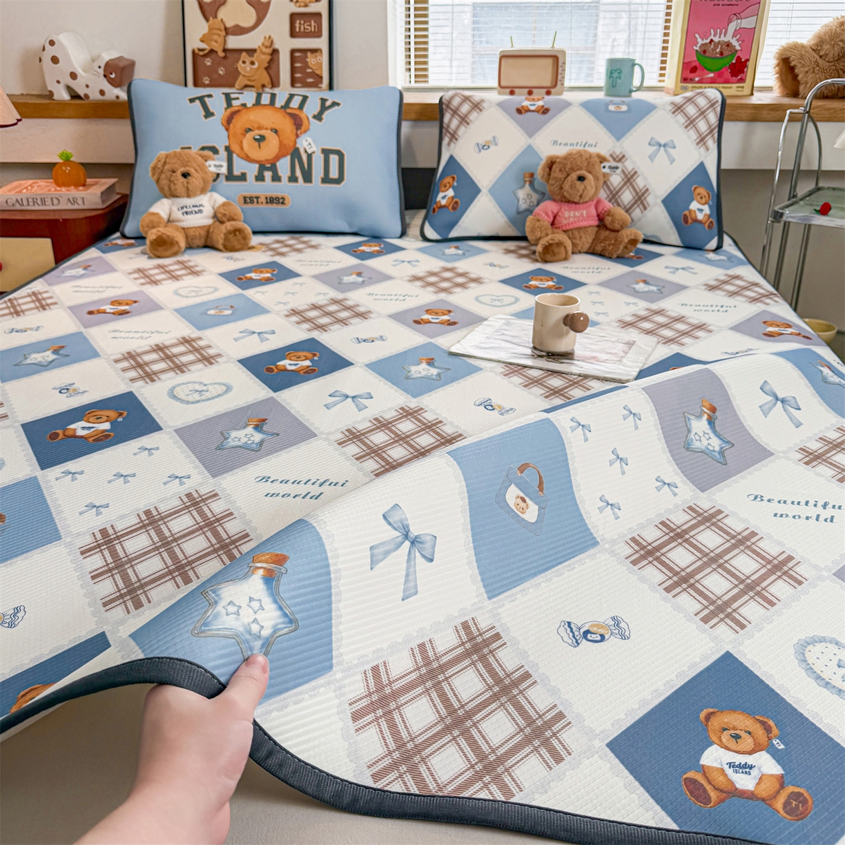 91家纺网 家纺一手货源 找家纺 （总）慕木家纺 2026春夏新款泰迪冰丝席系列凉席席子空调软席平席和床笠