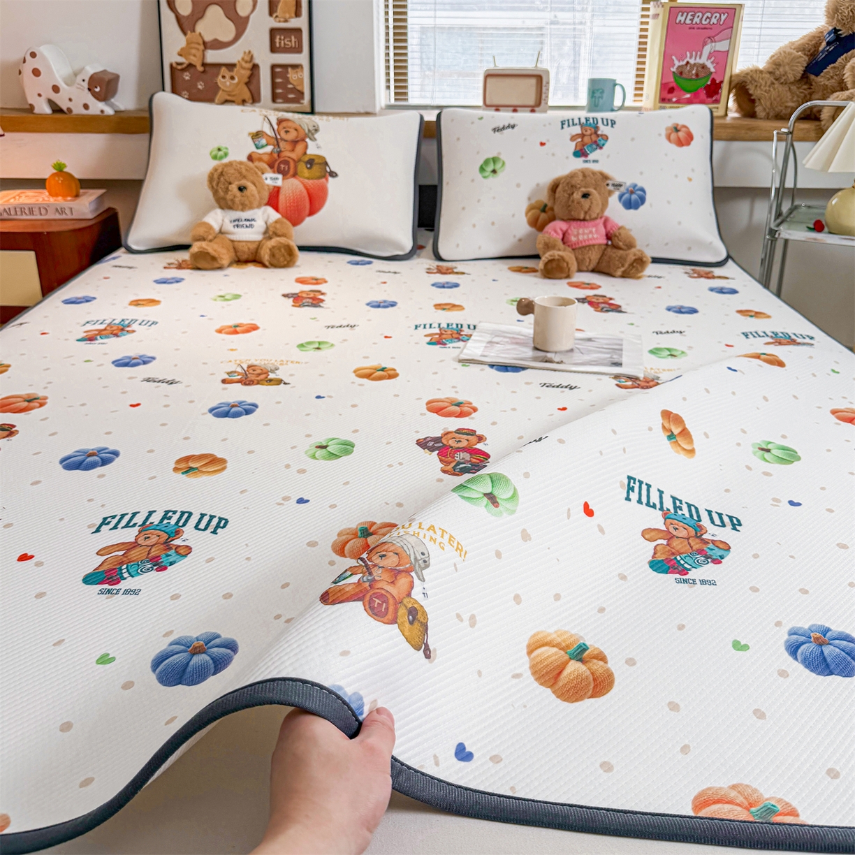 91家纺网 家纺一手货源 找家纺 （总）慕木家纺 2026春夏新款泰迪冰丝席系列凉席席子空调软席平席和床笠