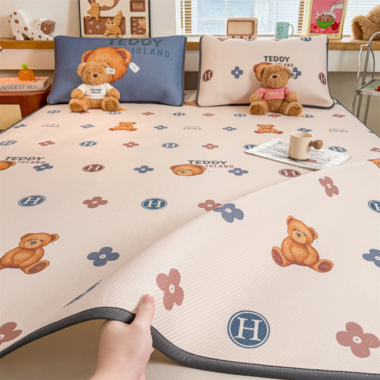 91家纺网 家纺一手货源 找家纺 （总）慕木家纺 2026春夏新款泰迪冰丝席系列凉席席子空调软席平席和床笠