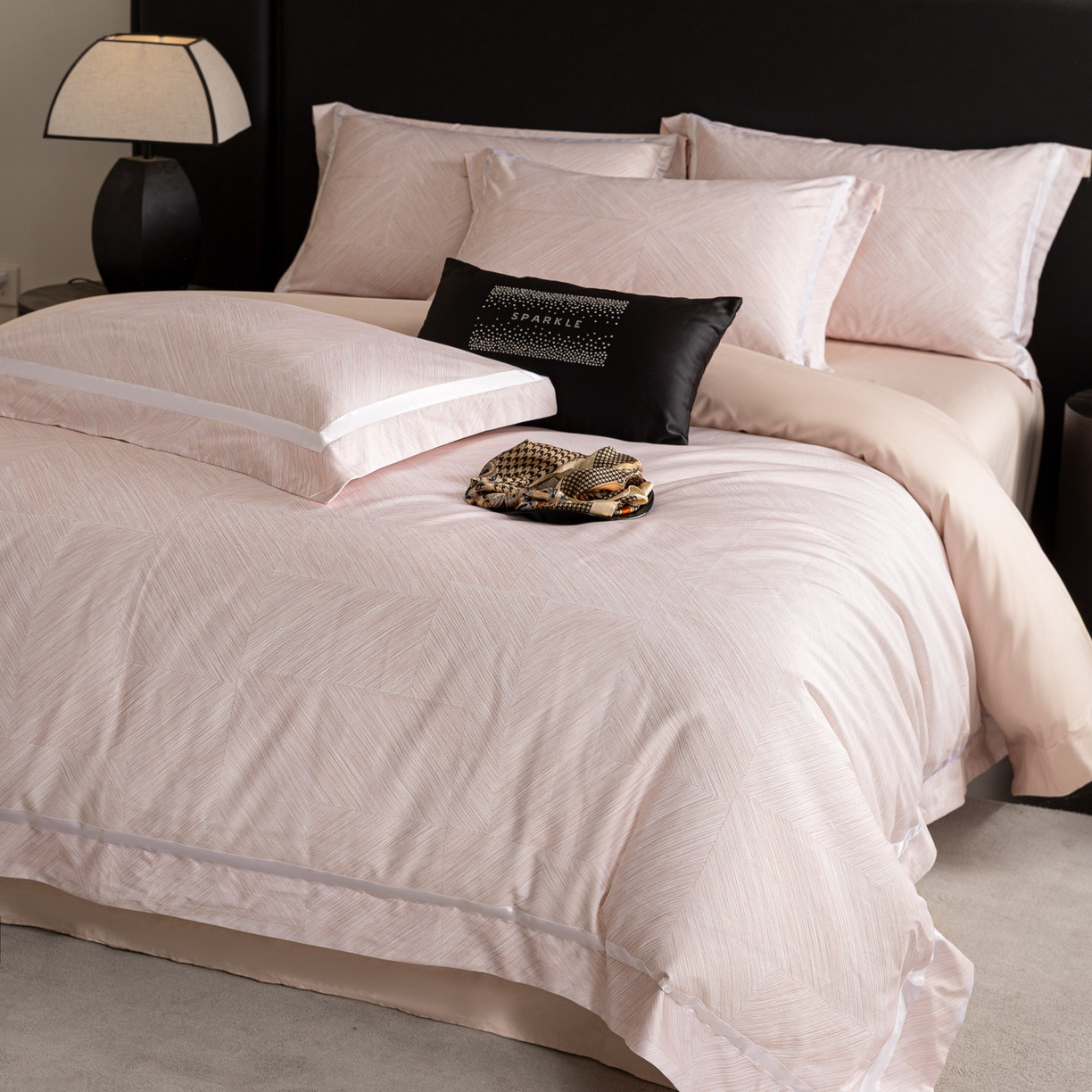 91家纺网 家纺一手货源 找家纺 （总）新方向 【控价 提供买家秀】2026新款数码印花50s双股全棉贡缎长绒棉四件套-星河拍摄2