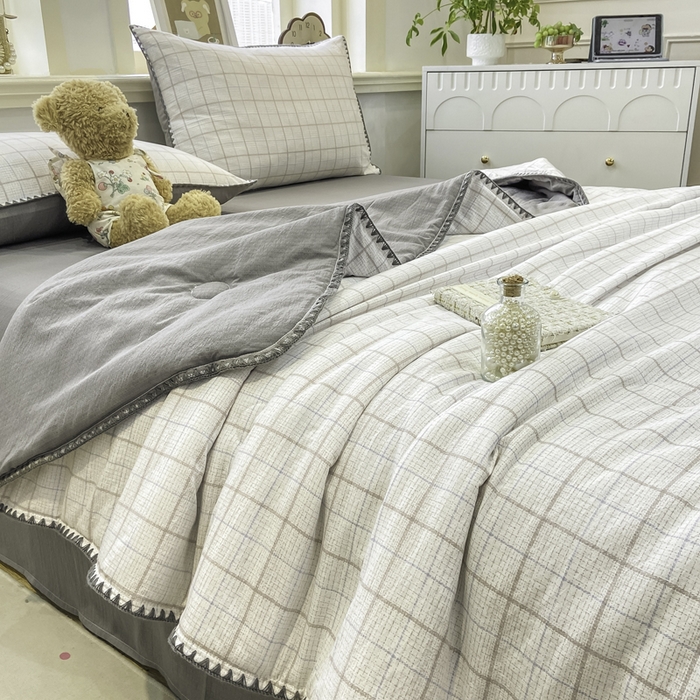 91家纺网 家纺一手货源 找家纺 美梦里 2026新款A类双层纱贝壳绣夏被 元素