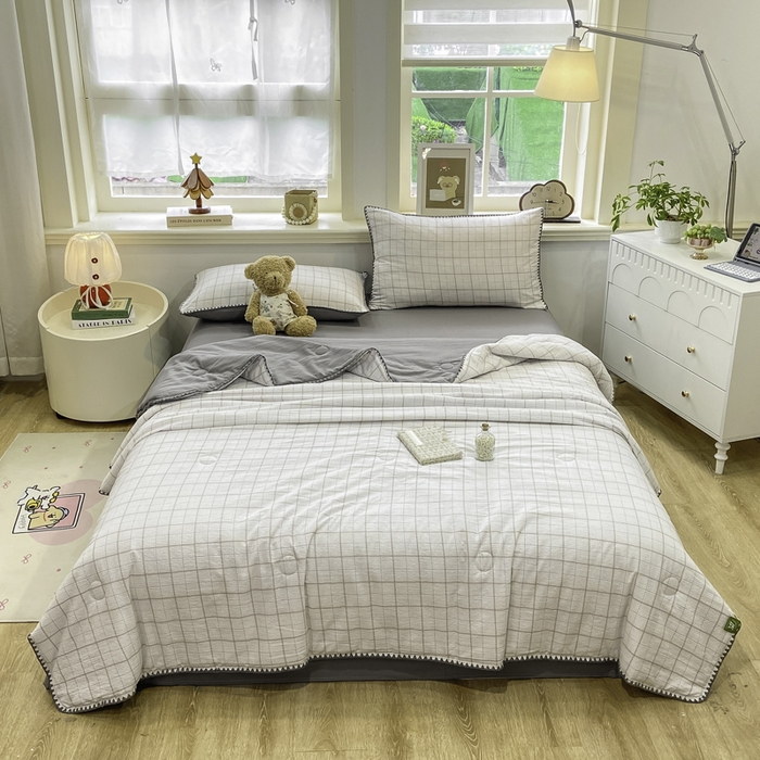 91家纺网 家纺一手货源 找家纺 美梦里 2026新款A类双层纱贝壳绣夏被 元素