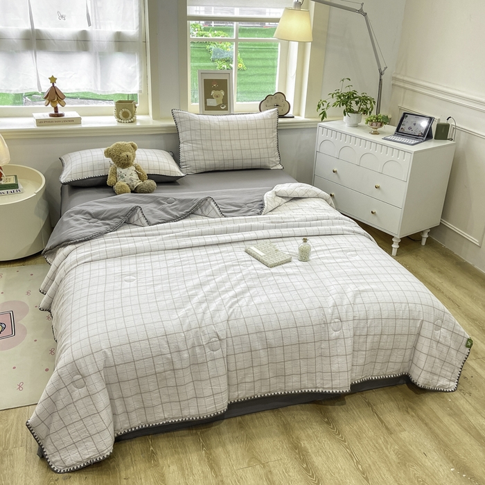 91家纺网 家纺一手货源 找家纺 美梦里 2026新款A类双层纱贝壳绣夏被 元素