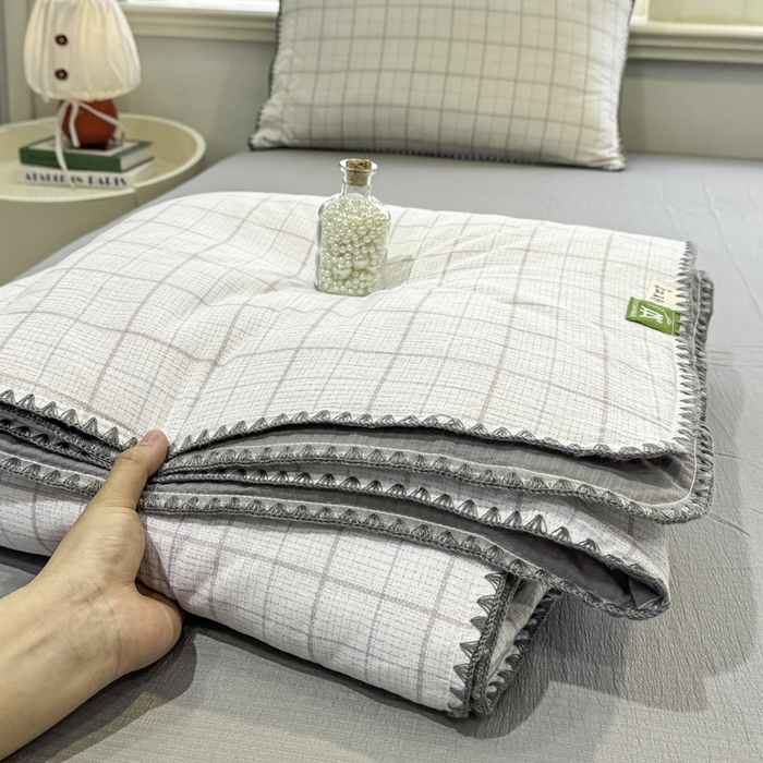 美梦里 2026新款A类双层纱贝壳绣夏被 元素